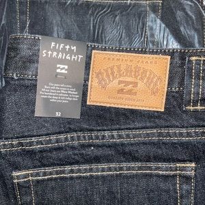 Billabong Fifty Straight Dark Blue Wave Washed Jeans Men’s Size 32 Inseam 31